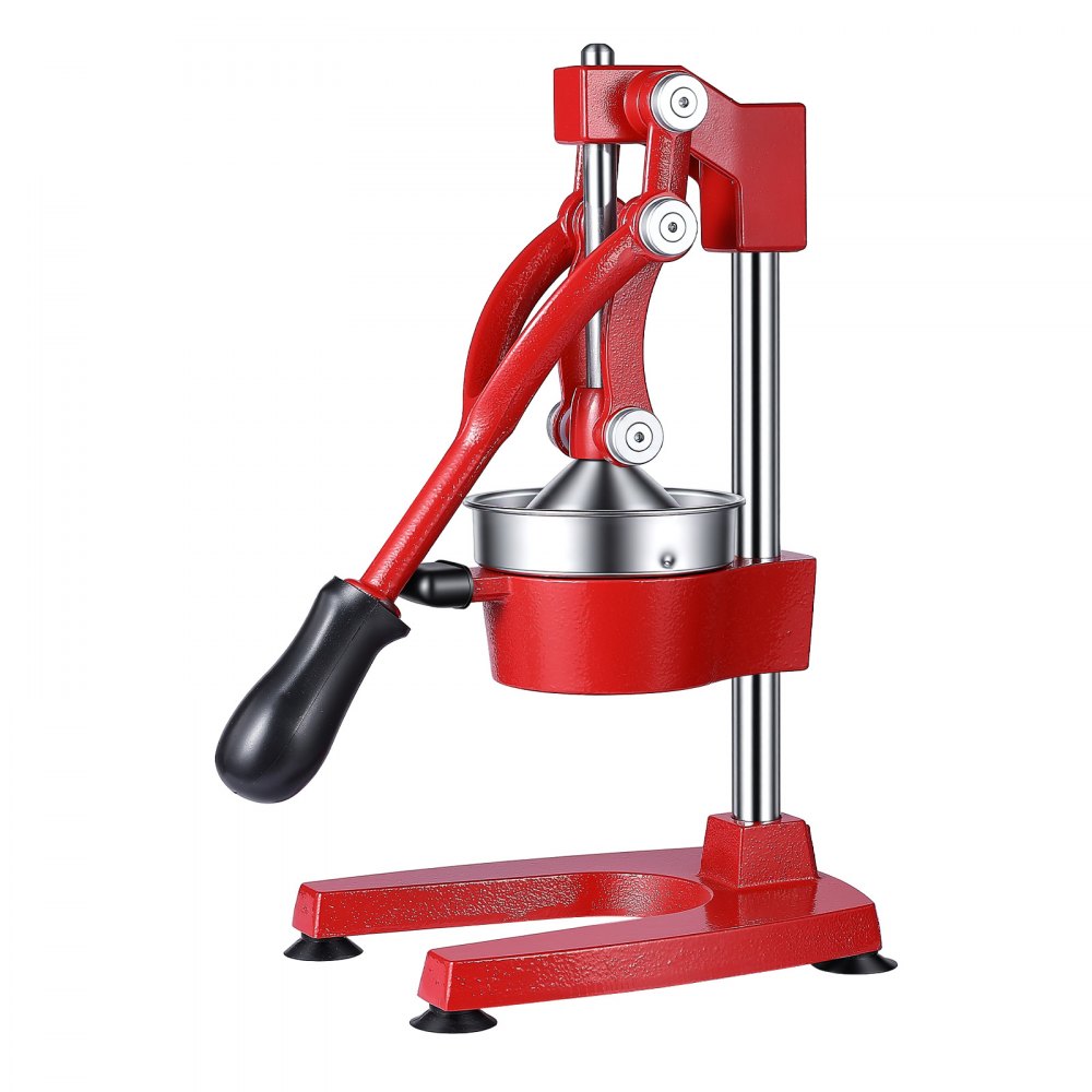 Exprimidor manual de cítricos VEVOR, exprimidor manual de naranjas de 38 cm de altura, extractor manual de jugo fresco para limón, granada y pomelo, hierro fundido resistente, fácil de limpiar, para uso doméstico y comercial, rojo.