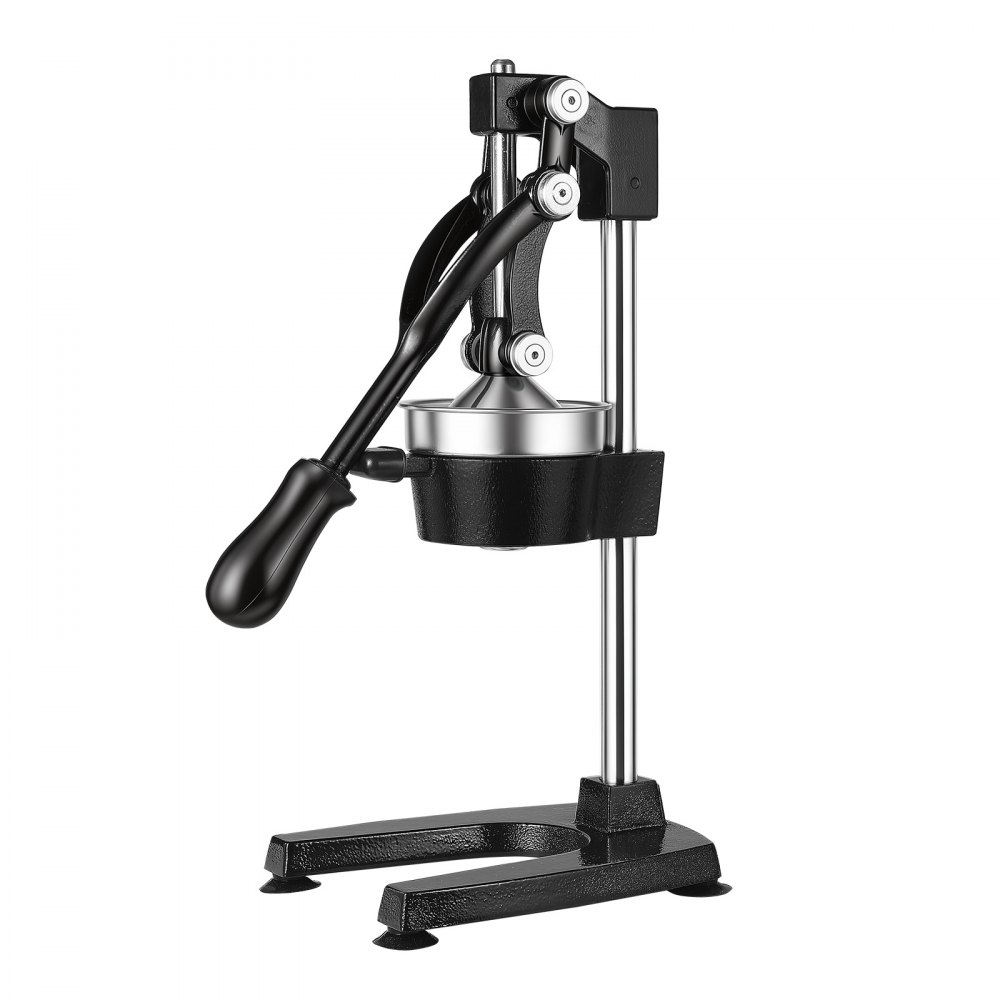 Exprimidor manual de cítricos VEVOR, exprimidor manual de naranjas de 48 cm de altura, extractor de jugo fresco manual para limón, granada y pomelo, hierro fundido resistente, fácil de limpiar, para uso doméstico y comercial, color negro.