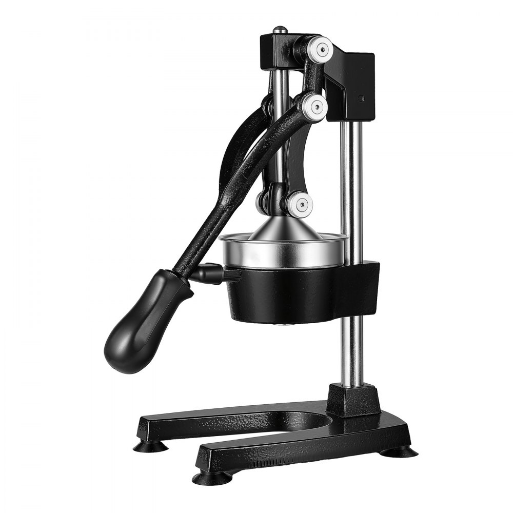 Exprimidor manual de cítricos VEVOR, exprimidor manual de naranjas de 38 cm de altura, extractor de jugo fresco manual para limón, granada y pomelo, hierro fundido resistente, fácil de limpiar, para uso doméstico y comercial, color negro.