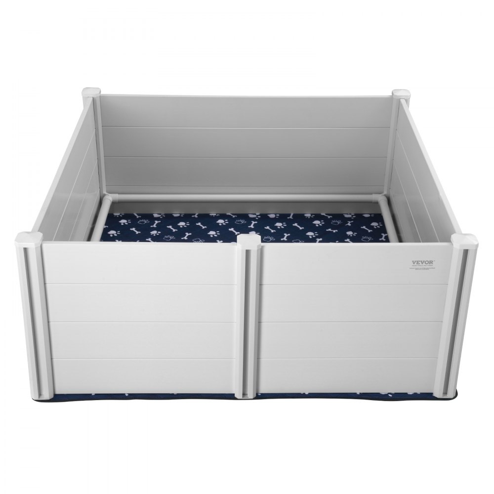 VEVOR Caja de parto para perros de 59,8 x 59,8 x 24 pulgadas de PVC con rieles y almohadilla para orinar para cachorros