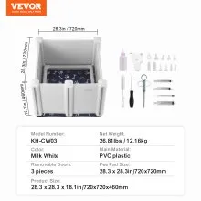 VEVOR Caja de parto para perros de 28,3 x 28,3 x 18,1 pulgadas de PVC con rieles y almohadilla para orinar para cachorros