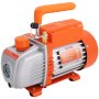 Kit de cámara de vacío VEVOR naranja y plateada con asa superior y cuerpo de motor etiquetado.