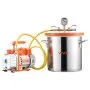 Cámara de vacío VEVOR de 5 galones con bomba, 3,5 CFM, bomba de vacío de una etapa, kit de cámara de desgasificación de acero inoxidable con tapa de vidrio templado, manguera de 5 pies, para estabilizar madera y desgasificar resina de silicona.