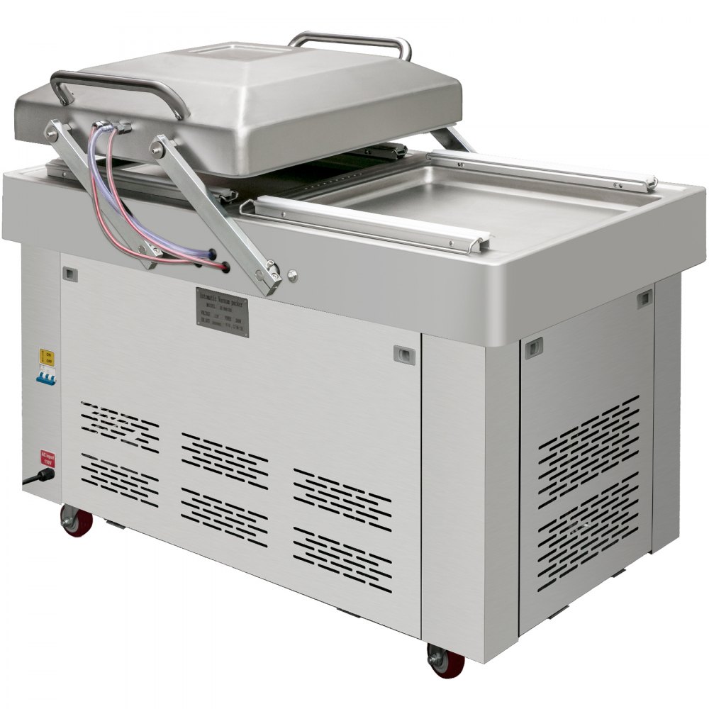 Máquina envasadora al vacío de doble cámara VEVOR, selladora al vacío de 61 x 45 cm, con panel de control moderno para conservación de alimentos, uso doméstico y comercial.