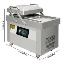 VEVOR Máquina de envasado al vacío de doble cámara, máquina selladora al vacío de cámara de 24 "x 18", máquina selladora al vacío con panel de control moderno para conservación de alimentos, hogar, uso comercial
