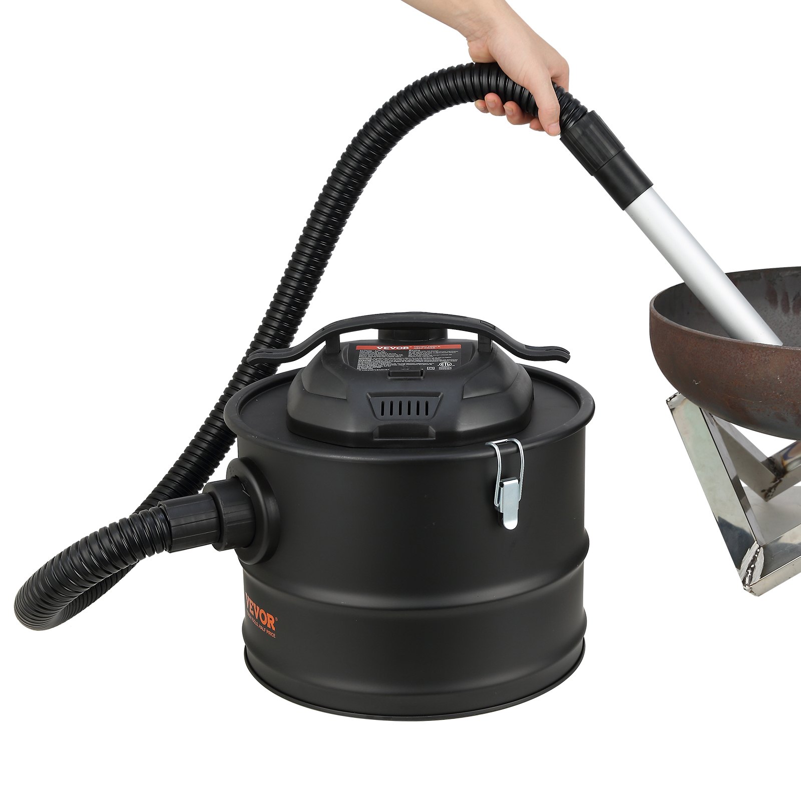VEVOR Aspirador de cenizas, 4 galones con potente succión de 1200 W, recolector de cenizas con manguera flexible de 47,2 pulgadas, para chimeneas, quemadores de leña, parrillas, estufas de pellets, estufas de leña, hornos de pizza, fogatas