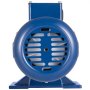 Vista frontal del motor de corriente continua VEVOR de 3/4 hp en color azul con rejilla de ventilación.