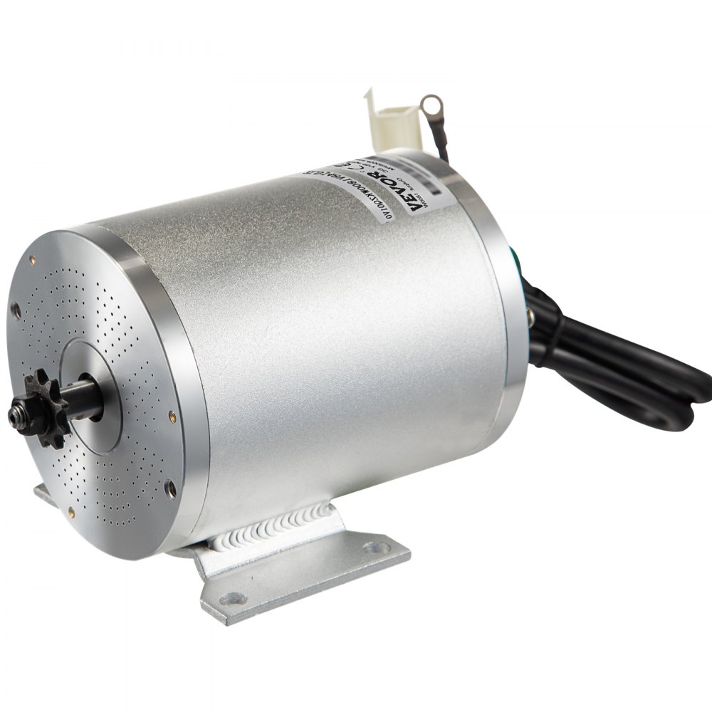 Controlador de motor eléctrico sin escobillas VEVOR plateado con cables negros y soportes de montaje.