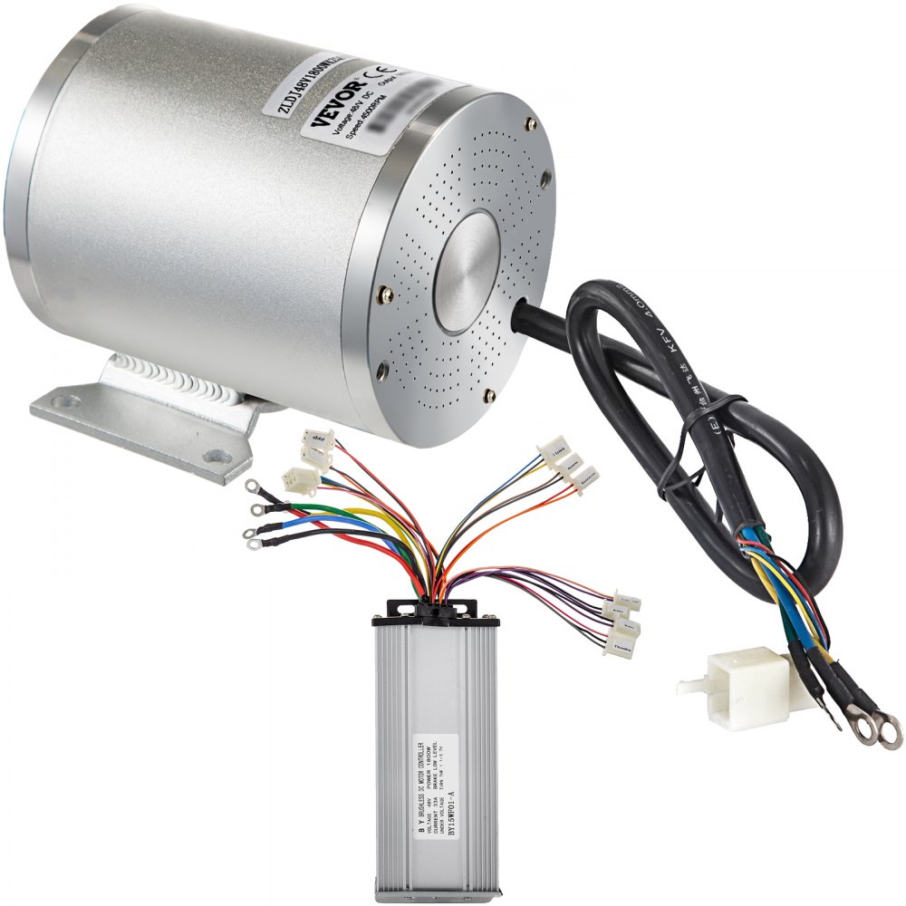 Controlador de motor eléctrico sin escobillas VEVOR con arnés de cableado y conectores.