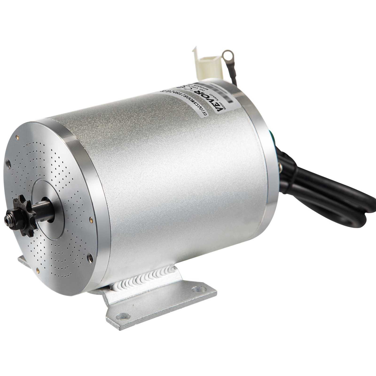 Controlador de motor eléctrico sin escobillas VEVOR plateado con cables negros y soportes de montaje.