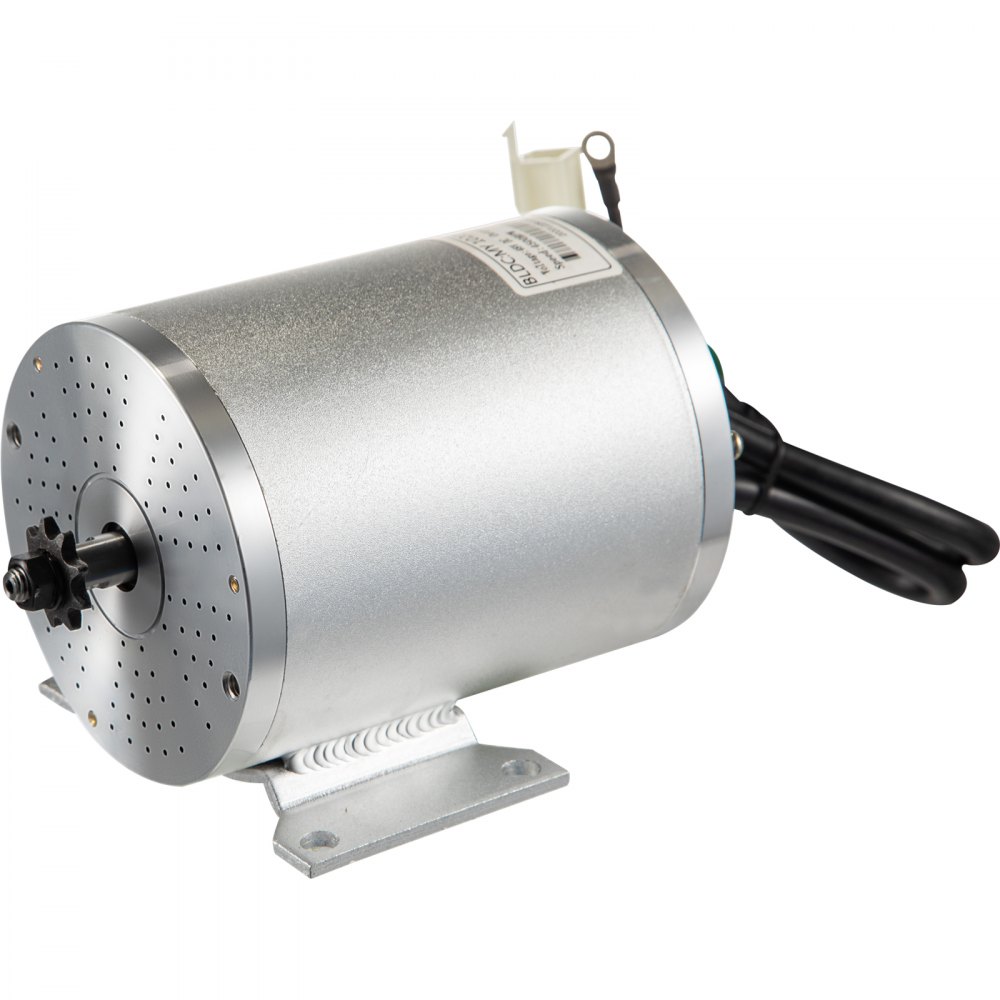VEVOR Motor eléctrico de CC sin escobillas, 48 V, 1800 W, motor eléctrico sin escobillas, controlador de 4500 RPM, pedal de agarre del acelerador, arnés de cableado, kit de llave de encendido para Go Kart, scooter, bicicleta eléctrica, bicicleta motorizada, ATV, mini bicicleta