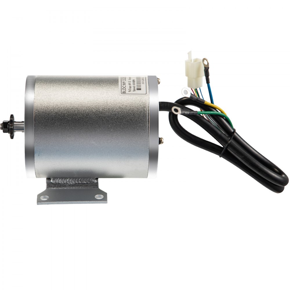 VEVOR Motor eléctrico de CC sin escobillas, 48 V, 1800 W, motor eléctrico sin escobillas, controlador de 4500 RPM, pedal de agarre del acelerador, arnés de cableado, kit de llave de encendido para Go Kart, scooter, bicicleta eléctrica, bicicleta motorizada, ATV, mini bicicleta