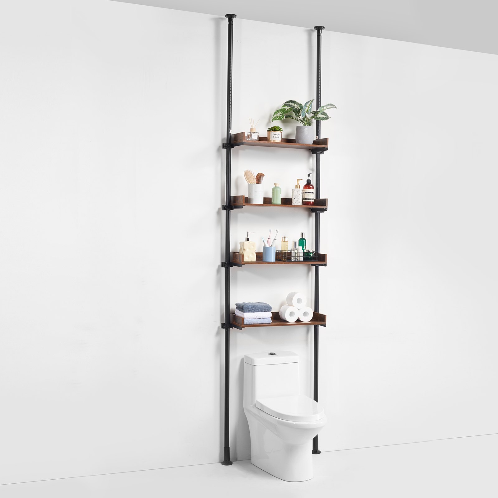 Estantería de baño de 4 niveles para almacenamiento sobre el inodoro de VEVOR Organizador ahorrador de espacio