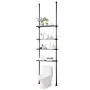 VEVOR - Organizador de baño ajustable de 4 niveles para colocar sobre el inodoro. Estante de acero bajo en carbono de 135 a 333 cm de alto. Fácil de montar y ahorra espacio para la colada. Ideal para habitaciones pequeñas. Se adapta a la mayoría de los inodoros.