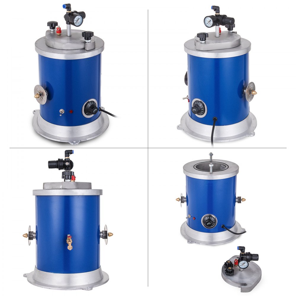 Inyector de cera VEVOR, máquina de inyección de cera de 2,5 L, máquina de fundición de cera de 500 W con boquilla doble para inyección de cera de joyería