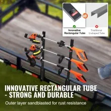 VEVOR Rejilla para recortadora, rejilla para desmalezadora de 3 lugares, soporte para molduras de bloqueo, soporte para bastidor de remolque horizontal, soporte para remolque cerrado/remolque abierto, par