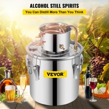 VEVOR Destilar alcoho Destilar vino de acero inoxidable de 8 galones tubo de cobre kit de preparación para el hogar termómetro integrado diy vino