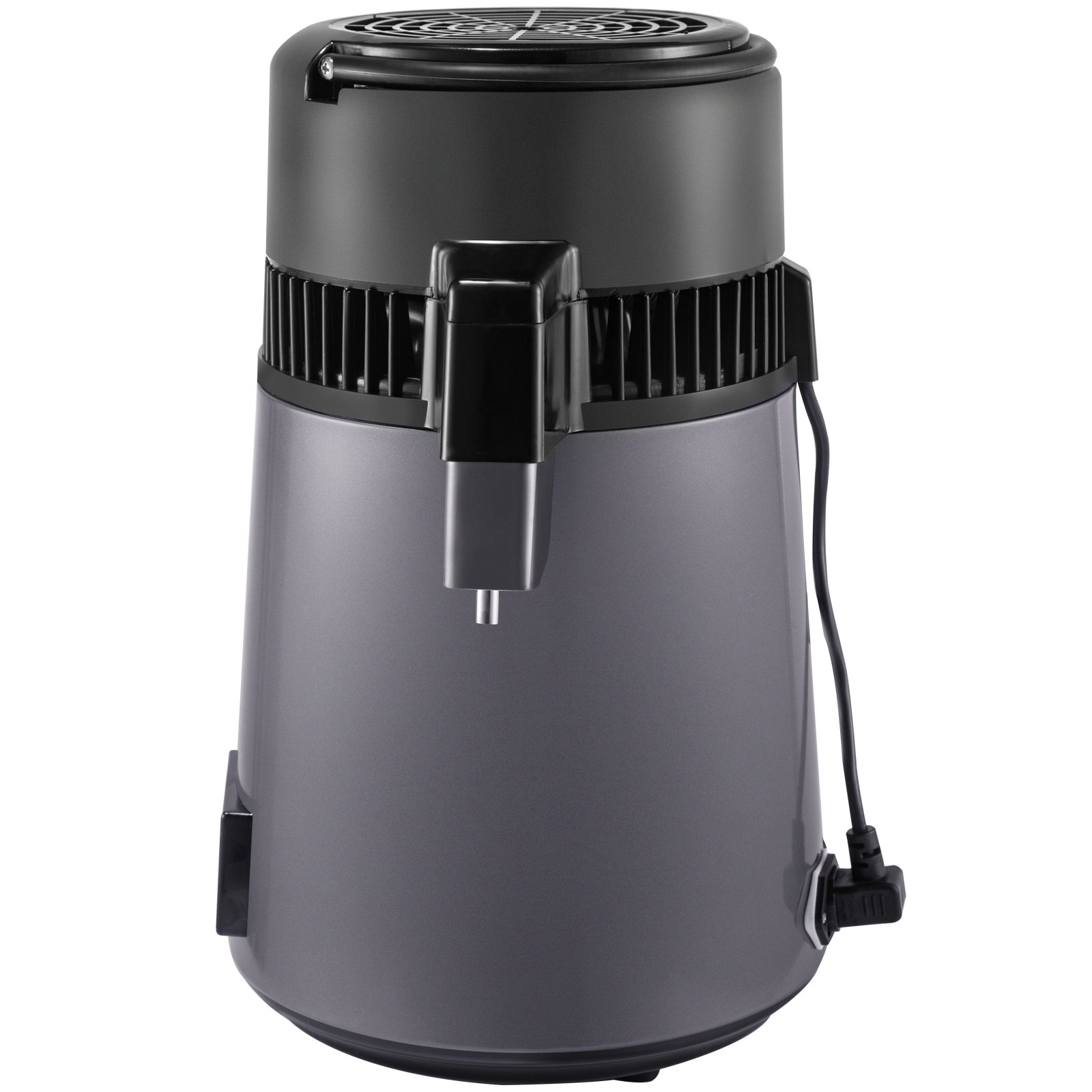 VEVOR Destilador de Agua 4 L Filtro de Destilación de Agua con Jarra de Filtro 750 W 1 L/H Destilación Filtro Purificador con Botella Recolectora de Vidrio Temperatura Ajustable Acero Inoxidable Gris