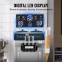 Máquina de helado comercial VEVOR con pantalla LED digital y soporte para conos de waffle en una configuración de cocina.