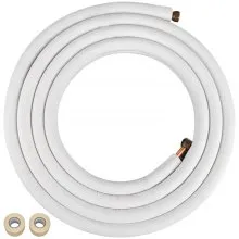 VEVOR Mini Split Línea de Cobre Set 49.2ft Longitud, Tubos de Cobre para Mini Split Aire Acondicionado 1/2" y 1/4" OD Flared Cobre Líneas Blanco Mini Split Line Set para Sistema de Bomba de Calor Line Set para 12000 BTU
