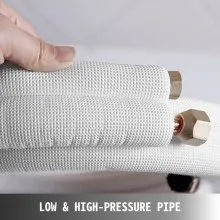 VEVOR Mini Split Línea de Cobre Set 49.2ft Longitud, Tubos de Cobre para Mini Split Aire Acondicionado 1/2" y 1/4" OD Flared Cobre Líneas Blanco Mini Split Line Set para Sistema de Bomba de Calor Line Set para 12000 BTU