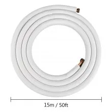 VEVOR Mini Split Línea de Cobre Set 49.2ft Longitud, Tubos de Cobre para Mini Split Aire Acondicionado 1/2" y 1/4" OD Flared Cobre Líneas Blanco Mini Split Line Set para Sistema de Bomba de Calor Line Set para 12000 BTU