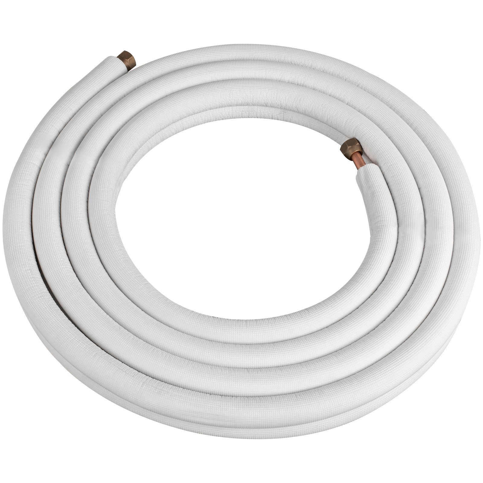 VEVOR Mini Split Línea de Cobre Set 49.2ft Longitud, Tubos de Cobre para Mini Split Aire Acondicionado 1/2" y 1/4" OD Flared Cobre Líneas Blanco Mini Split Line Set para Sistema de Bomba de Calor Line Set para 12000 BTU