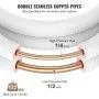 VEVOR Mini Split Línea de Cobre Set 16ft Longitud, 1/2" y 1/4" OD Cobre Tubos para Mini Split Aire Acondicionado, Líneas de Cobre Acampanadas Blanco, Mini Split Line Set para Sistema de Bomba de Calor Line Set para 12000 BTU