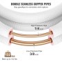 VEVOR Mini Split Línea de cobre Set 25ft Longitud, 3/8" & 1/4" OD Cobre Tubos para Mini Split Aire Acondicionado, Flared Copper Lines White, Mini Split Line Set para Sistema de Bomba de Calor, Line Set para 9000 BTU