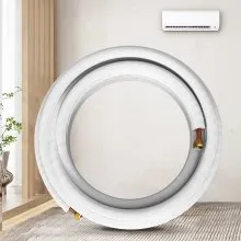 VEVOR Mini Split Línea de Cobre Set 49.2ft Longitud, 3/8" & 5/8" OD Tubos de Cobre para Mini Split Aire Acondicionado, Líneas de Cobre Acampanadas Blanco Mini Split Line Set para Sistema de Bomba de Calor Line Set para 24000 BTU