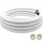 VEVOR - Juego de tuberías de cobre para minisplit (7,5 m de longitud, 9,5 cm y 16,5 cm de diámetro exterior) para aire acondicionado minisplit, tuberías de cobre acampanadas, color blanco, para sistema de bomba de calor de 24 000 BTU.