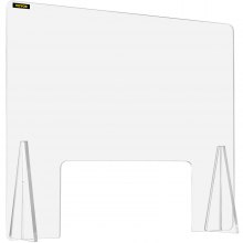 VEVOR Protector contra estornudos para mostrador Escudo acrílico de 24 x 30 pulgadas para escritorio Tablero acrílico de 0,2 pulgadas de espesor Escudo acrílico para mostrador con ventana de transacción Protector contra estornudos acrílico para mostradores de cajero, bancos, restaurantes