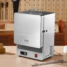 Horno eléctrico VEVOR, horno de fusión eléctrico de 1500 W, temperatura máxima de 2192 ℉/1200 ℃, horno eléctrico de acero inoxidable para fundición de cera, bricolaje con arcilla metálica, templado de metales, esmaltado de cerámica