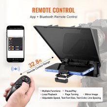 Teleprompter portátil de 8'' con control remoto para transmisión en vivo por cámara web y teléfono inteligente