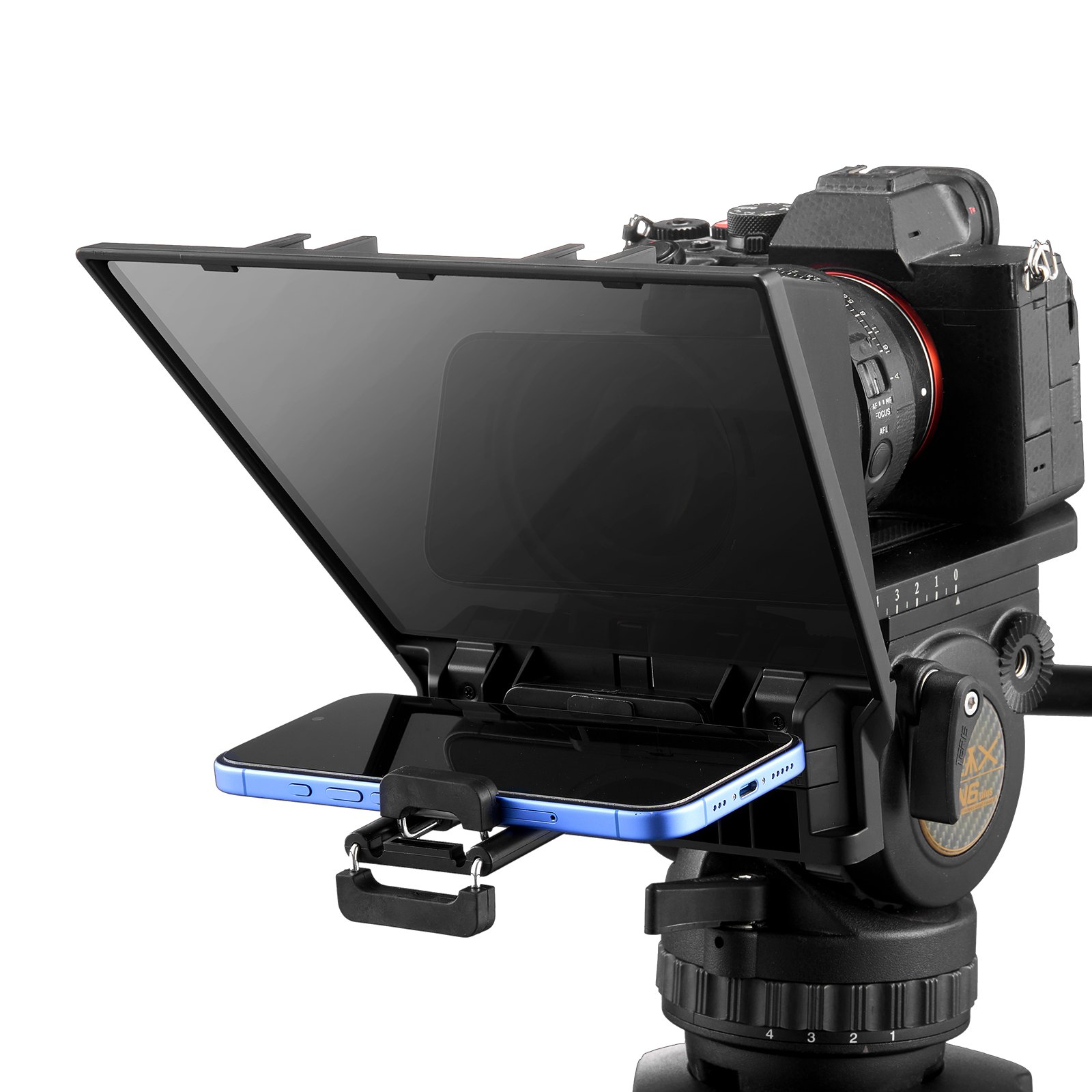 Teleprompter portátil de 8'' con control remoto para transmisión en vivo por cámara web y teléfono inteligente