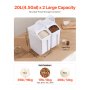 VEVOR Contenedor de arroz para almacenar, 20 L (4,5 galones) x 2, contenedor grande para comida para perros, contenedor para cereales, harina, ingredientes de cocina, contenedores de comida para mascotas con ruedas, 2 tazas medidoras, tapa hermética, paquete de 2