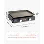 VEVOR Gas Griddle, 2 Burner Tabletop Griddle, 22 inch Portable Griddles Propane with Oil Drain Hole & Oil Collection Tray, 22000BTU Camping Flat Top Grill for Outdoor Cooking, Tailgating, LPG