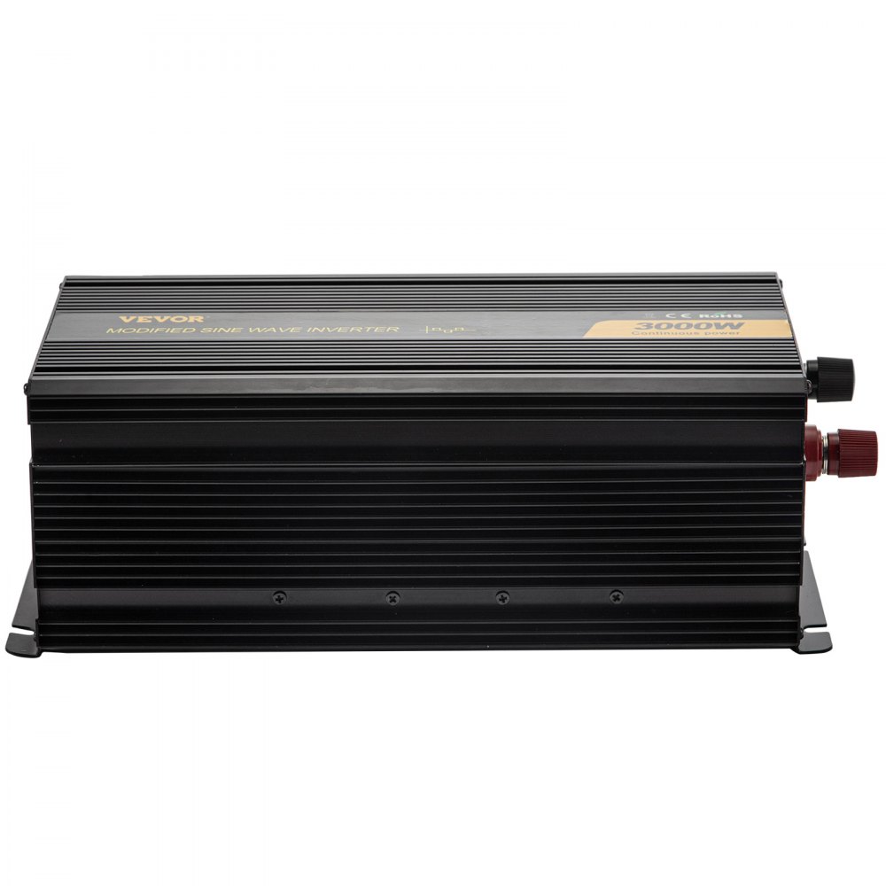 Inversor de corriente VEVOR, inversor de onda sinusoidal modificada de 3000 W, convertidor de coche de 12 V CC a 120 V CA, con pantalla LCD, mando a distancia, indicador LED, inversor de salidas GFCI para camión, caravana, coche, barco, viaje, camping