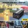 Inversor de corriente VEVOR, inversor de onda sinusoidal modificada de 3000 W, convertidor de coche de 24 V CC a 120 V CA, con pantalla LCD, mando a distancia, indicador LED, inversor de salidas de CA para camión, RV, coche, barco, viajes, camping