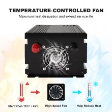 Inversor de corriente VEVOR, inversor de onda sinusoidal modificada de 3000 W, convertidor de coche de 24 V CC a 120 V CA, con pantalla LCD, mando a distancia, indicador LED, inversor de salidas de CA para camión, RV, coche, barco, viajes, camping