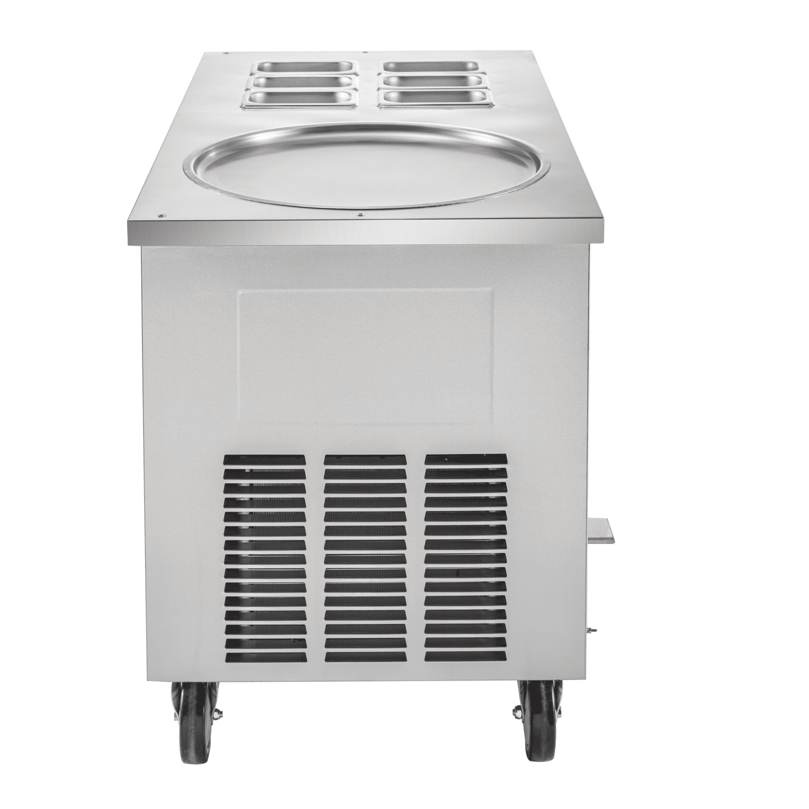 VEVOR Máquina de rollo de helado frito Máquina de rollo de hielo comercial de una sola cacerola maquina de helados de acero inoxidable
