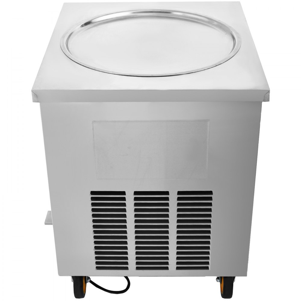 VEVOR Máquina de Helados Fritos Máquina para Hacer Rollos de Helado 1 Sartén 6 Cubos Control Temperatura Inteligente