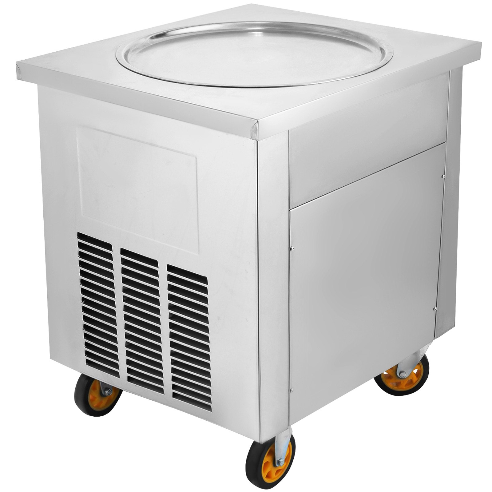 VEVOR Máquina de Helados Fritos Máquina para Hacer Rollos de Helado 1 Sartén 6 Cubos Control Temperatura Inteligente