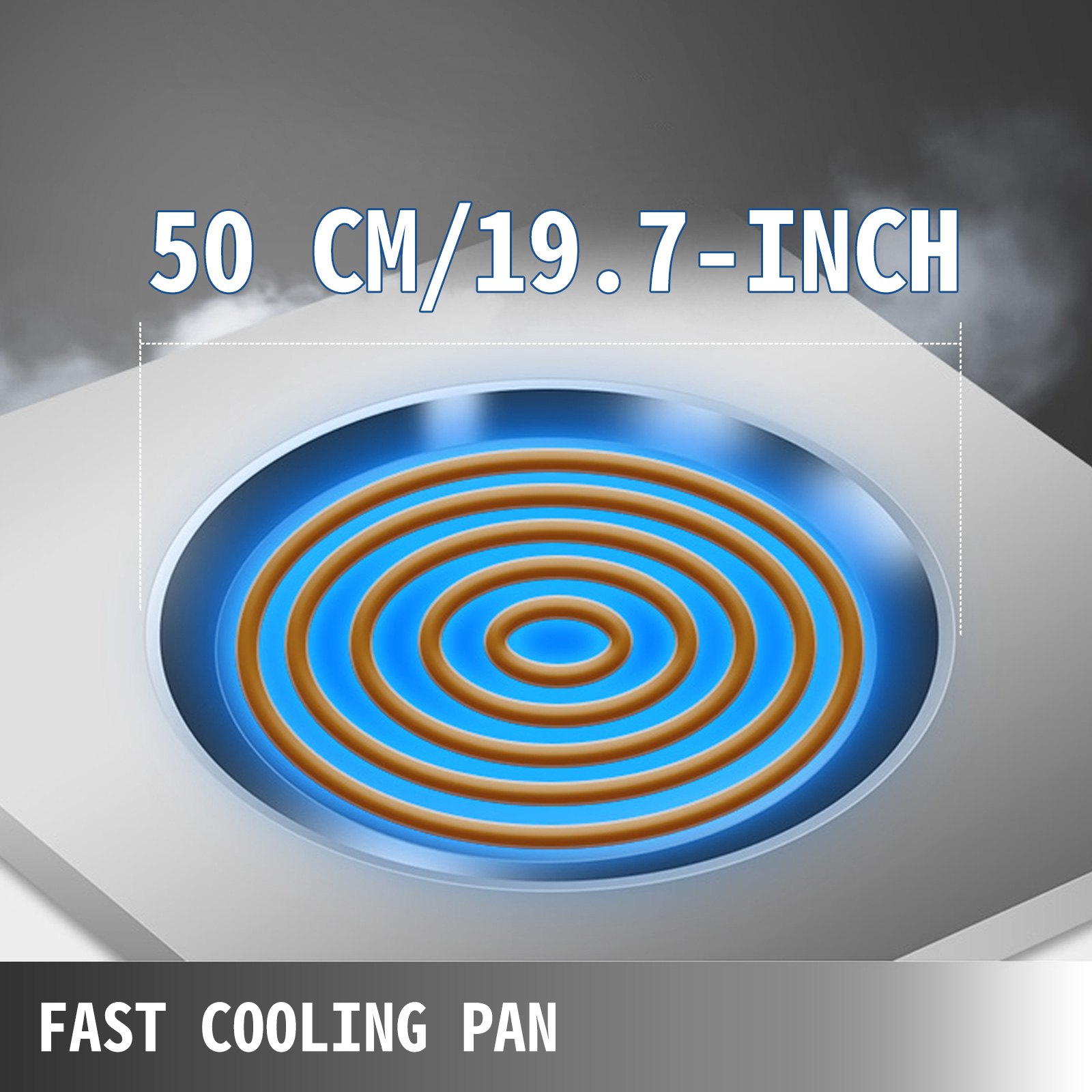 VEVOR Máquina de Helados Fritos Máquina para Hacer Rollos de Helado 1 Sartén 6 Cubos Control Temperatura Inteligente