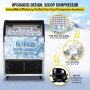 Máquina de hielo comercial VEVOR, control WiFi, 136 kg/24 h, 55 kg, gran capacidad, con panel LCD mejorado, compresor SECOP, refrigerada por aire, incluye 2 filtros de agua, bomba de drenaje y 2 palas.