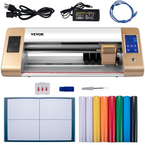 VEVOR Máquina cortadora de vinilo Plotter de corte de alimentación de papel máx de 18 in / 450 mm impresora de pantalla Lcd de corte automático de