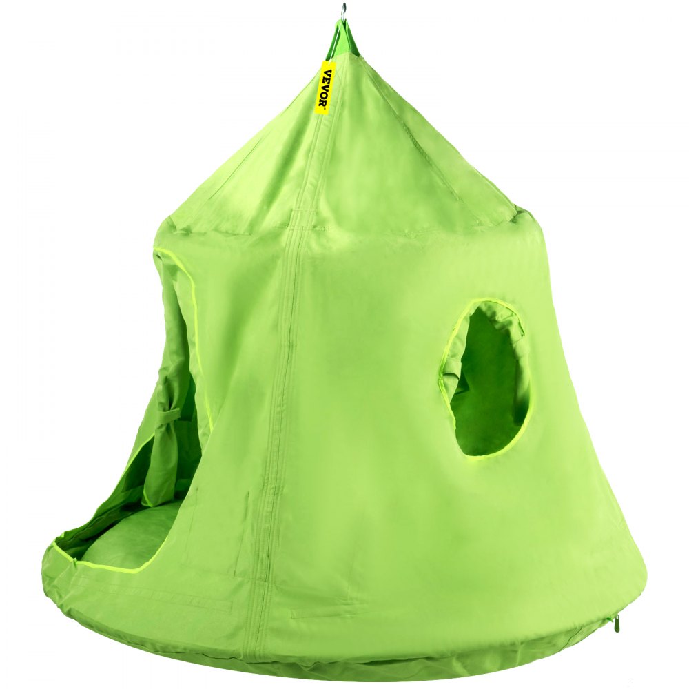 Tienda de campaña colgante para árbol VEVOR, capacidad máxima de 200 kg, hamaca colgante con luz LED decorativa de arcoíris, cojín inflable, hamaca de techo, ideal para niños y adultos, interior y exterior, color verde