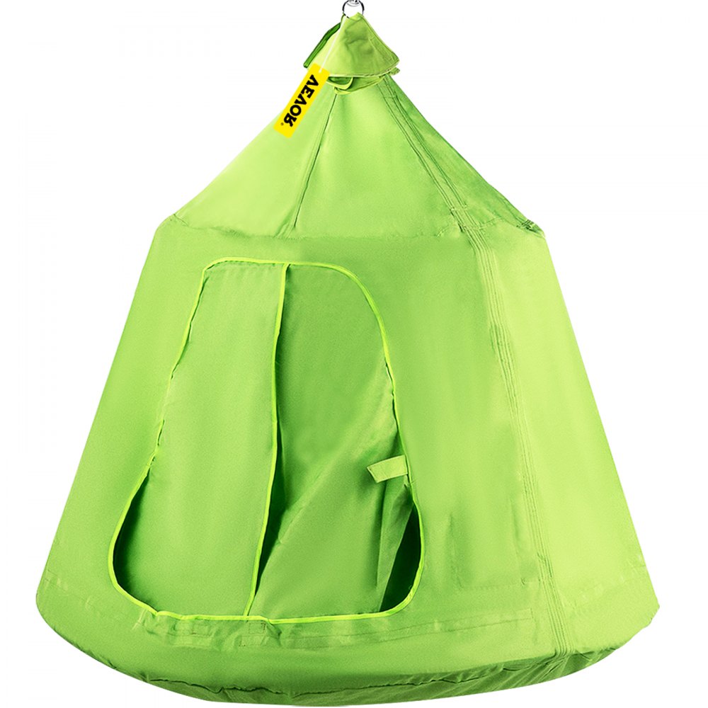 Tienda de campaña colgante para árbol VEVOR, capacidad máxima de 200 kg, hamaca colgante con luz LED decorativa de arcoíris, cojín inflable, hamaca de techo, ideal para niños y adultos, interior y exterior, color verde