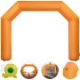 Arco inflable VEVOR naranja de 20 pies, arco inflable hexagonal construido en soplador de 100 W, arco inflable para el comercio de publicidad al aire libre de carreras