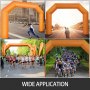 Arco inflable VEVOR naranja de 20 pies, arco inflable hexagonal construido en soplador de 100 W, arco inflable para el comercio de publicidad al aire libre de carreras
